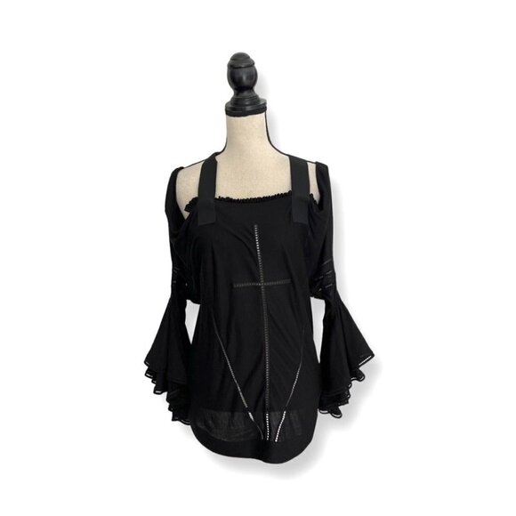 Givenchy unique black of the shoulder blouse size 38 - Picture 1 of 10